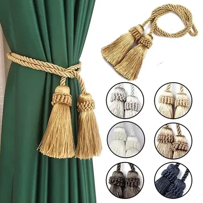 1Pc Room Accessories Tassel Curtain Tieback Fringe Handmade Curtain Tie Backs Hanging Ball Buckle