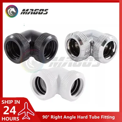 Computer Water Cooling Hard Tube Fitting 90° Right Angle Connector For OD14mm PMMA PETG Metal Pipe