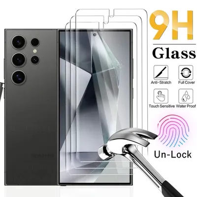 S24 HD Shatterproof UnLock Tempered Glass for Samsung Galaxy S24 Ultra S23 Plus Anti Fingerprint