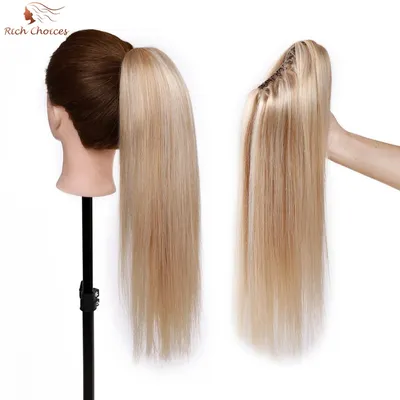 Rich Choices Clip In Ponytails Extensions 100% Human Hair Ponytail Long Jaw/Claw Pony Tail With