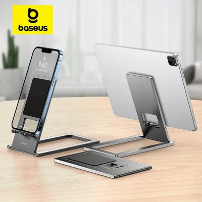 Baseus Foldable Metal Desktop Holder For iPhone 14 Pro Max iPad Pro 2021 2020 Tablet Desktop Stand