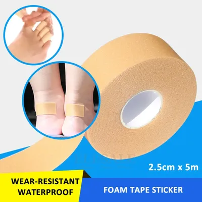1-Roll 2.5cm*5m Elastic Waterproof Foam Tape Wear-Resistant Bandage Sticker Wound Dressing Sports Sprain Treatment First Aid Kit