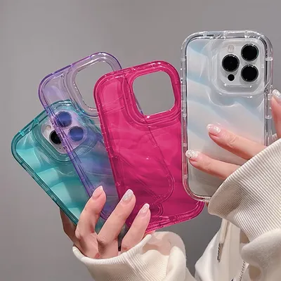 Luxury Water Wavy Pattern Case For Iphone 11 15 16 Pro Max Cover Iphone 14 13 12 Pro Max XR 7 8 16