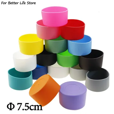 For Better Life 1Pc 7.5cm Soft Silicone Cup Bottom Sheath Protector Sleeve For Glass Water Tea