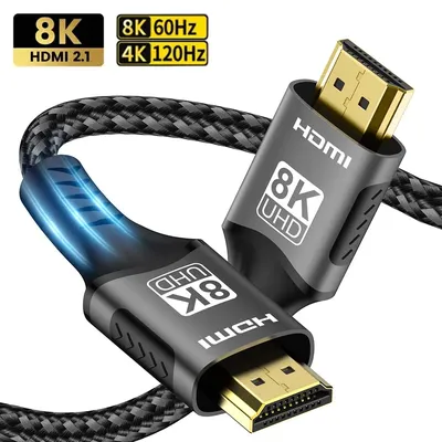 8K HDMI 2.1 Cable 4K@120Hz 8K@60Hz 48Gbps EARC ARC HDCP Ultra High Speed HDR For RTX Video Cable PC