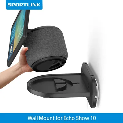 SPORTLINK For Alexa Echo Show 10 Wall Mount Stand Speaker Holder Built-in Cable Management
