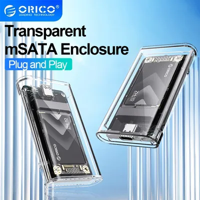 ORICO Transparent Mini mSATA SSD Case To Type-C SSD Enclosure Adapter External Adapter 5Gbps for