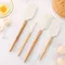 2Pcs/Set White Silicone Cream Spatula Non-stick Pastry Blenders Wood Handle Chocolate Butter Baking