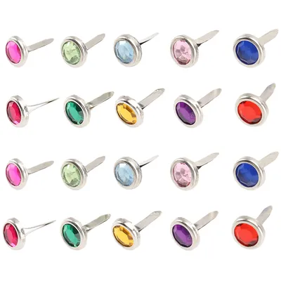 100Pcs Mini Mini Round Brads Round Brads Paper Fasteners For Scrapbooking Crafts Making Metal Brad Clips Acrylic Two Leg Nails