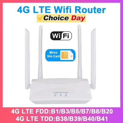 KuWFi 4G LTE CPE Router 300Mbps Wireless Home Router 3G 4G SIM Wifi Router RJ45 WAN LAN Wireless