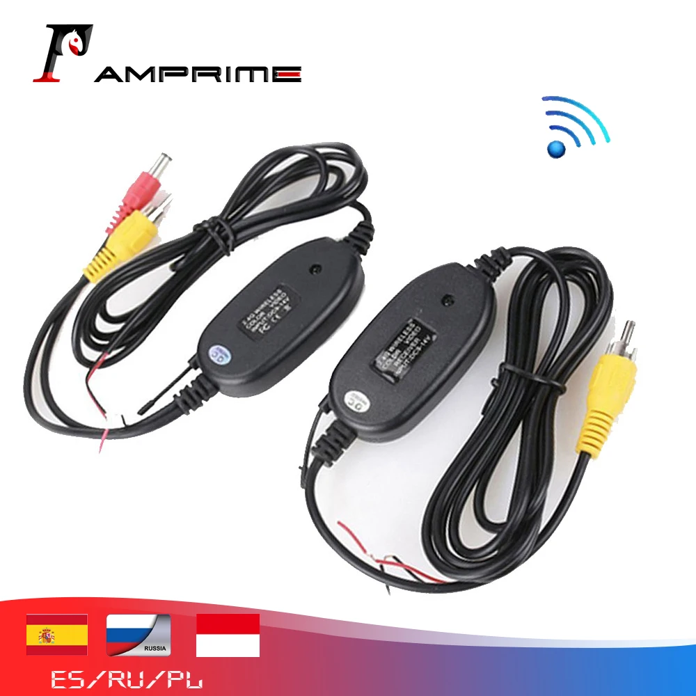 AMPrime 2.4G Wireless Module Transmitter & Receiver Car Reverse Rear View Backup Camera Monitor Parking Assistance Vehicle Cam