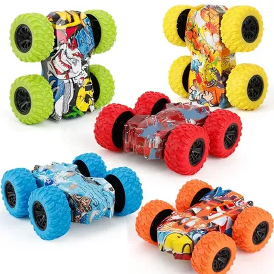 Mini Inertia Car Toys For Children Collision Automatic Turnover Double-Sided Running Car Toy Boys And Girls Fun Interactive Toys