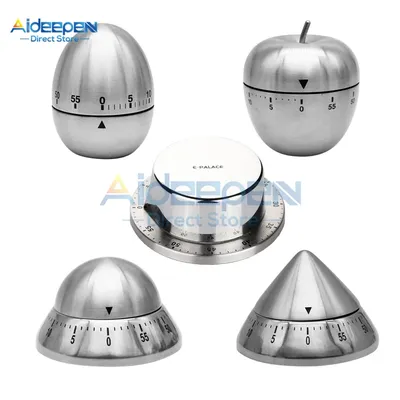 Stainless Steel Kitchen Timer Manual Mechanical Cooking Egg Alarm Clock Timer Countdown Cooking