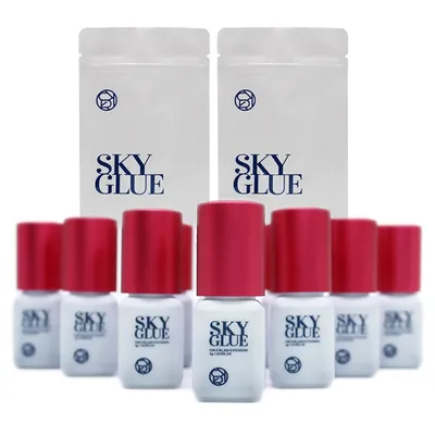 10 Bottles SKY Glue For Eyelash Extension Korea 5ml Black Red Blue Cap Beauty Health Lava Lash Shop