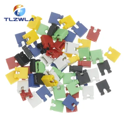 60Pcs Colorful Pin Header Standard Computer Jumper Blocks Connector 2.54 mm 3 1/2 Hard Disk Drive