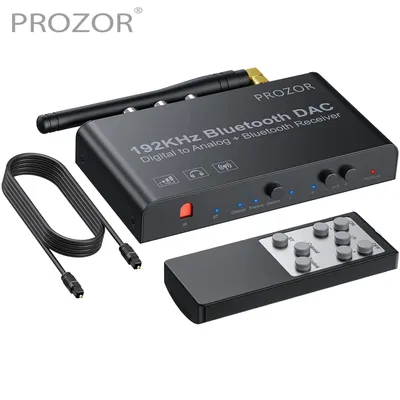 PROZOR 192kHz Digital to Analog Converter With Remote Bluetooth-Compatible DAC Digital Coaxial