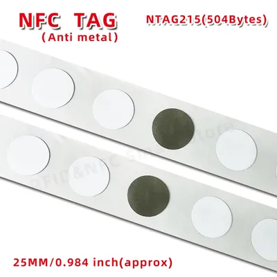 20pcs Anti-Metal NFC215 Tags on-Metal NFC Stickers Anti Metal Interference NFC Tag for All