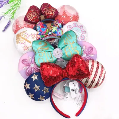 2026 NEW Disney Mickey Ears Headband Firework Headband with Jack Pumpkin King Cosplay Hairband Disneyland Letter Headband Gift