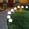 3 pièces lumière de pelouse solaire extérieure led boule blanche lumière de jardin étanche paysage passerelle paysage noël mariage décoration extérieure lampe