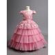 Enfants Fille Robe Robe de fête Graphic Fleur Manche Courte Mariage Robe de baptême Mode Princesse Polyester Eté Printemps Automne 4-13 ans Rose Claire