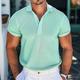 Homme Tee Shirt Golf polo en maille Entreprise Casual Classique Manche Courte Mode Couleur unie Bouton Eté Printemps Standard Vert Claire Tee Shirt Golf