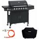 Red 6+1 Brenner Gasgrill Abdeckung Set Gasregler bbq Grill Zubehör Cover - Taino