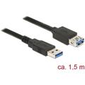 USB-Kabel usb 3.2 Gen1 (usb 3.0 / usb 3.1 Gen1) usb-a Stecker, usb-a Buchse 1.50 m Schwarz ve