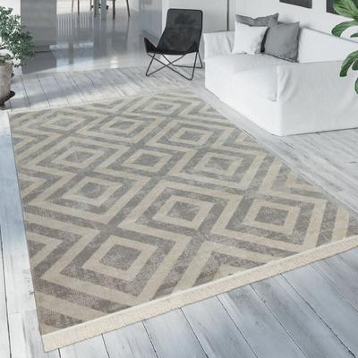Paco Home Moderner Outdoor Teppich Rauten-Muster Vintage-Look Flachgewebe Wetterfest 200x280 cm Image