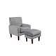 Plush Velvet Chair And Footstool - Blue | Wowcher