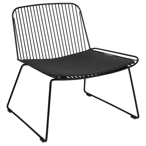 Metallstuhl Schwarz aus Stahl mit Kunstleder Sitz Ohne Armlehnen Industrial Glamour Stil Modern für Küche Esszimmer Essbereich