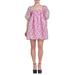 Floral Puff Sleeve Organza Babydoll Dress