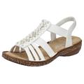 Sandale RIEKER Gr. 37, weiß (offwhite) Damen Schuhe Keilsandaletten
