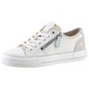 Sneaker MUSTANG SHOES, Damen, Gr. 38, weiß (weiß, beige), Lederimitat, Textil, casual, Schuhe, mit seitlichem Reißverschluss, Freizeitschuh, Halbschuh, Schnürschuh, Topseller