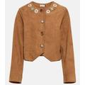 Marianne Embroidered Suede Jacket