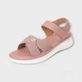 Per donna Sandali Boho Sandali sportivi Scarpe comfort Esterno Fibbia Piatto Festività Informale Comoda Pelle microbica Nastro a strappo Nero Rosa Beige