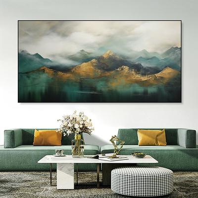 Handmade Landscape Wall Art Gold Mountains 3D Heavy Textured Oil Painting Modern Abstract Artwork Canvas Pictures Home Decor No Frame