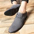 Men's Boots British Style Plaid Shoes Walking British Daily PU Comfortable Booties / Ankle Boots Lace-up Black Gray Spring