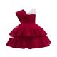 Baby Mädchen Party Kleid Feste Farbe Ärmellos Leistung Prinzessin Polyester Knielang abendkleider Sommer Frühling 3-7 Jahre Mehrfarbig Schwarz Gelb