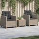 Set da Bistrò 3 pz con Cuscini Grigio Polyrattan e Legno Acacia Vidaxl 38649