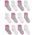 Simple Joys by Carter's Unisex 12-Pack Crew Infant-and-Toddler-Socks, Grau/Rosa/Weiß, 4-5 Jahre (12er Pack)