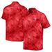 Men's Tommy Bahama Red Texas Rangers Coast Luminescent Fronds IslandZone Button-Up Camp Shirt