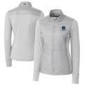 Women's Cutter & Buck Gray George Washington University Vault DryTec Stealth Hybrid Quilted Full-Zip Windbreaker Jacket