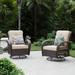 Bayou Breeze Outdoor Wetherby Rocker Wicker Chair w/ Cushions Wicker/Rattan in Brown | 32.7 H x 26 W x 30 D in | Wayfair