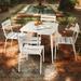 Latitude Run® SET OF 4,Outdoor Metal Chair Stack-Able Garden Dining Chair For Patio Backyard Lawn - White | Wayfair