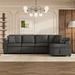 Multi Color Sectional - Latitude Run® Modern L-shaped Sectional Sofa w/ Storage Chaise, Cup Holder & USB Ports Chenille | Wayfair