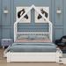 Harper Orchard Wood Queen Size House Platform Bed w/ Guardrail & 2 Drawers | Wayfair D5E2D816E0774323B49B07F05AC3D180