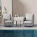 Winston Porter 3 Pieces Patio Rattan Rocking Chair Conversation Grey PE Wicker Side Table Sofa Sets | Wayfair 7ED88867916C4ABAA342D9C7F579BE13