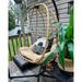 Dakota Fields Hanging Egg Chair w/ Stand Swing Chair Wicker Indoor Outdoor Hammock w/ Cushions | Wayfair 256014FAB586470F861307E7F104D6C8