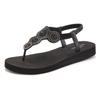 Badezehentrenner VENICE BEACH "Sandale, Pantolette", Damen, Gr. 43, schwarz, Obermaterial: 100% Lederimitat. Futter: 100% Lederimitat. Decksohle: 100% Synthetik. Laufsohle: 100% Synthetik, Glitzer, unifarben, feminin, Schuhe Zehenstegsandale,...