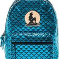 Disney Accessories | Disney Little Mermaid Backpack Iridescent Turquoise Metal Logo Fish Scale Print | Color: Blue | Size: 18"X16"